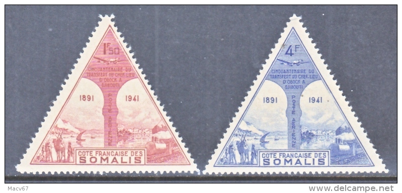 COTE  FRANCAISE  DES  SOMALIS  C 7 A-B    **    VICHY Issue - Unused Stamps