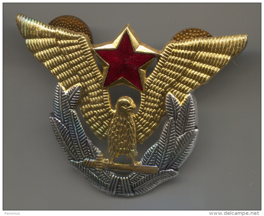 YUGOSLAVIA Army - AIR FORCE Aviation, Cap Insignia, Enamel Vintage Pin Badge, 60 X 50 Mm - Militaria