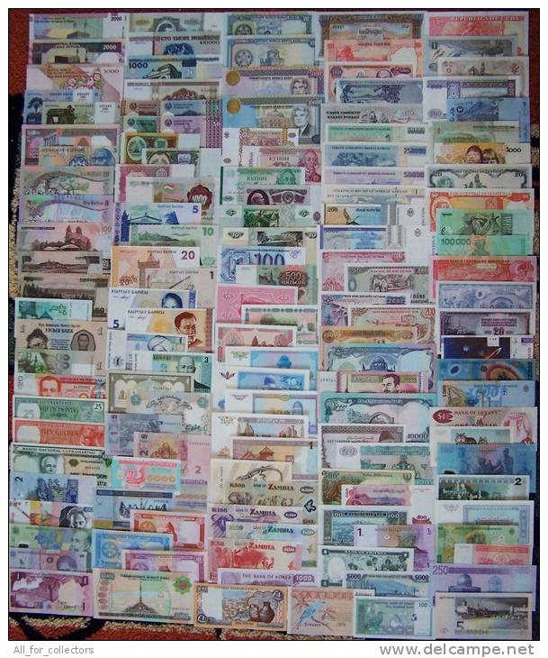 250 DIFFERENT UNC Banknotes Billets Banknoten From W/w - Lots & Kiloware - Banknotes