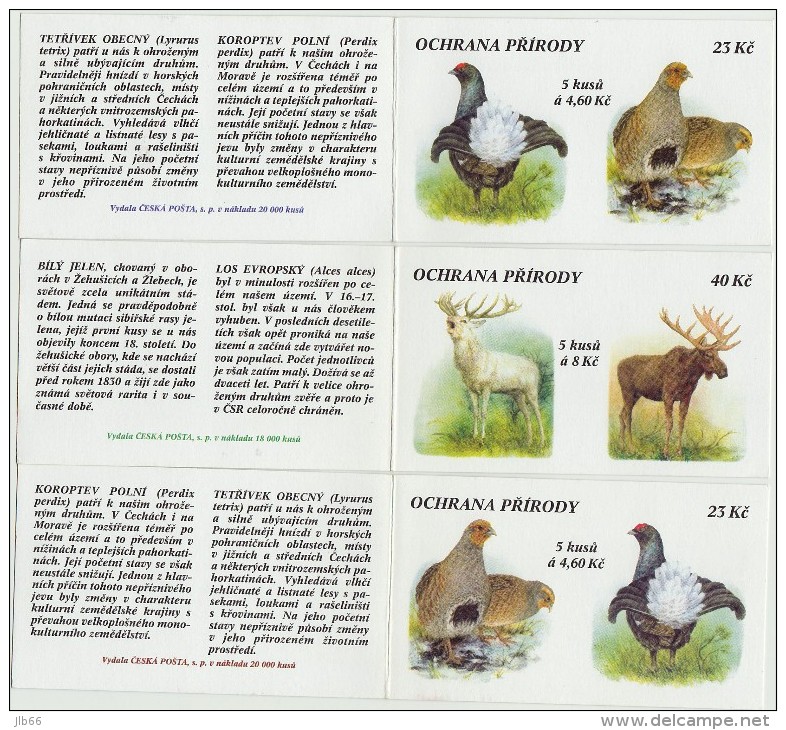 4 Carnets De 5 Timbres YT C 173/176 Perdrix Tétra Elan Cerf/ Booklet Michel MH 55/58 Wood Animals - Unused Stamps