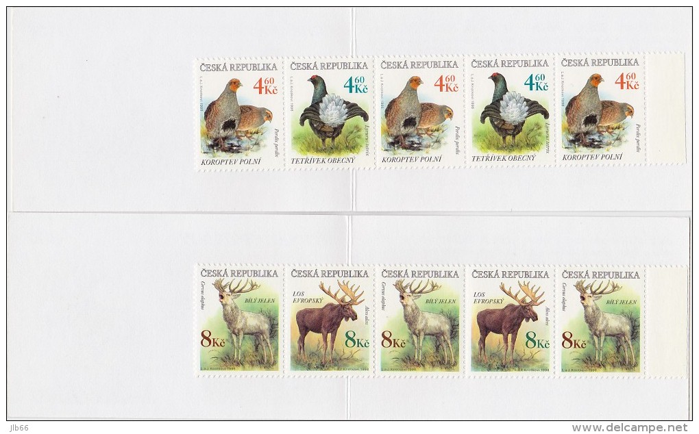 4 Carnets De 5 Timbres YT C 173/176 Perdrix Tétra Elan Cerf/ Booklet Michel MH 55/58 Wood Animals - Nuovi