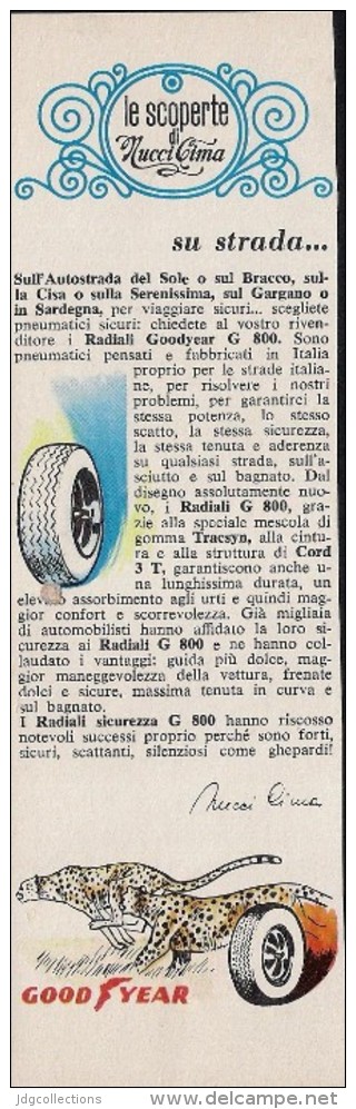 # GOODYEAR G800 1970s Car Tires Italy Advert Pub Pneumatici Pneus Reifen Neumaticos - Autres & Non Classés