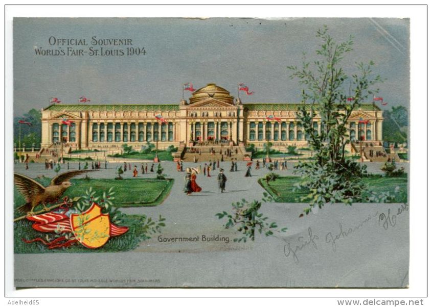 OK/ Litho Official Souvenir World's Fair St. Louis 1904, Silver Card, Elbert Cancel, New York Cancel To Kirchheim - St Louis – Missouri