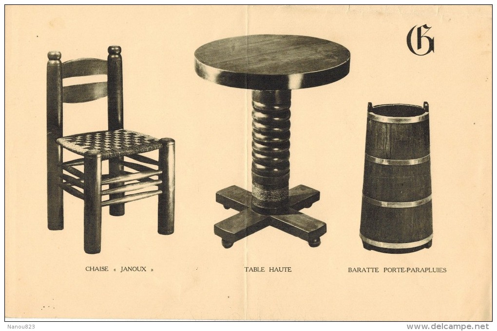 LYON Manufacture GARDET 17 planches Anciennes Mobilier Néo Rustique Lampadaire Liseuse Table Sièges Gibel Janoux