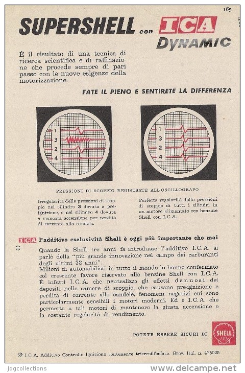 # ROYAL DUTCH SHELL OIL 1950s Car Italy Advert Pub Pubblicità Reklame Huile Olio Aceite Ol Supershell - Andere & Zonder Classificatie