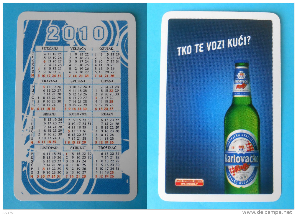 KARLOVACKO RALLY BEER (Croatian Small Calendar 2010) Petit Calendrier Calendario Kalender * Bière Bier Cerveza Birra - Small : 2001-...