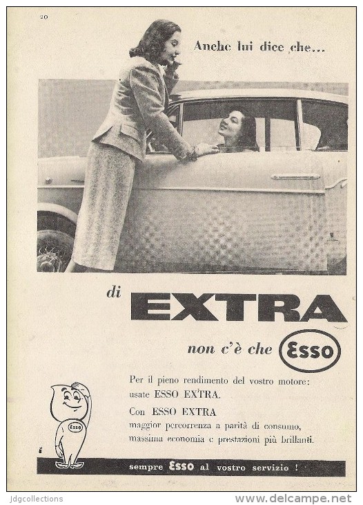 # EXXON MOBIL ESSO OIL 1950s Car Italy Advert Pub Pubblicità Reklame Huile Olio Aceite Ol - Other & Unclassified