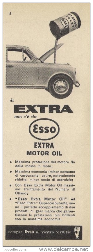 # EXXON MOBIL ESSO OIL 1950s Car Italy Advert Pub Pubblicità Reklame Huile Olio Aceite Ol - Autres & Non Classés