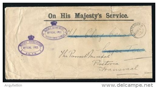 SOUTH AFRICA WORLD WAR ONE OHMS DEFENSE DEPT CENSOR - Unclassified