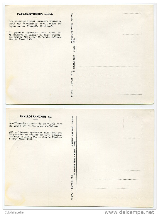 NOUVELLE-CALEDONIE CARTES- MAXIMUM DES PA 77/78 AQUARIUM DE NOUMEA OBLITERATION 1er JOUR NOUMEA 21 DEC. 1964 - Maximum Cards