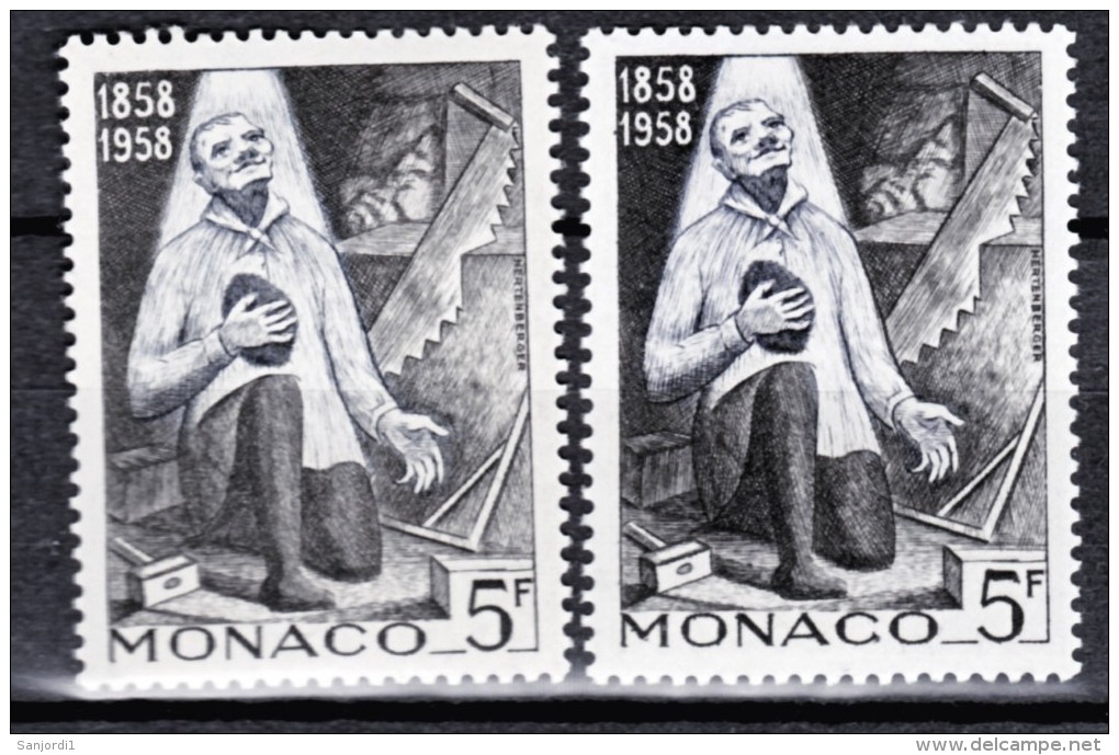 Monaco  495 Variété  Chemise Et Visage Bleu Noir  Et Bleu Gris  Neuf ** TB  MNH Sin Charnela - Variétés