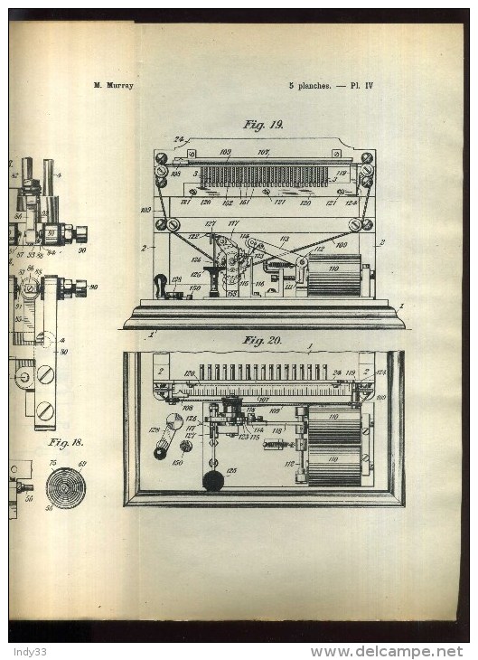 - TELEGRAPHIE . APPAREILS PERFORATEURS A CLAVIER . BREVET D´INVENTION DE 1902 .