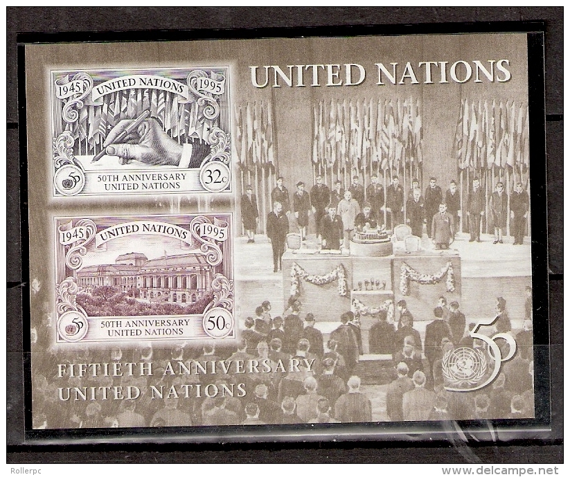 012109 UNITED NATIONS -Sc N 665 MNH - 50TH ANNIVERSARY - Blocks & Sheetlets