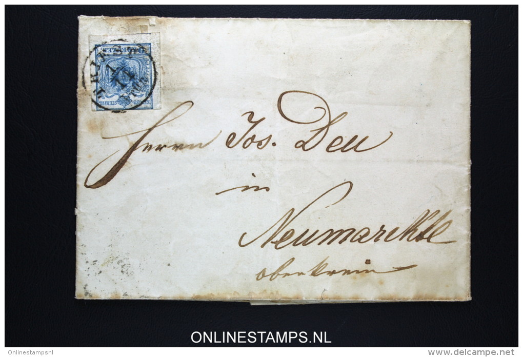 Österreich: 1851 Complete Letter Triest To Neumarkt Nice Cancels Mi Nr 5X - Briefe U. Dokumente