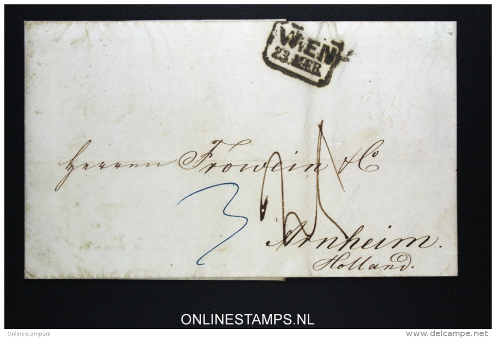 Österreich: 1852 Complete Letter Wien To Arnheim Holland - ...-1850 Prefilatelía