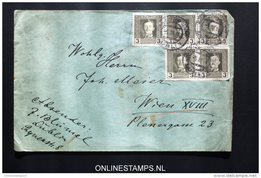 Österreich: Feldpost Letter Strip Nr 55 1 X 3 + 1x 2, Lublin To Wien - Lettres & Documents