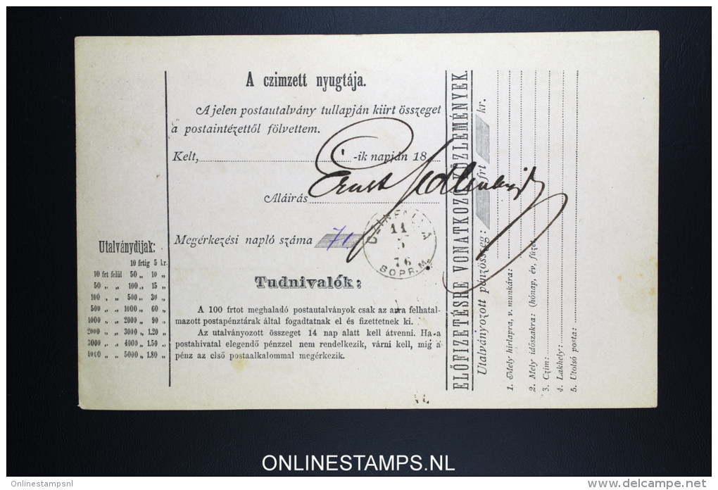 Ungarn Post-Begleitadresse 1876 - Postal Stationery