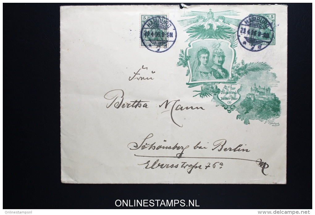 Germany: Heil Deutschlands Kaiser-paar Used Cover Uprated Hamburg To Berlin - Covers