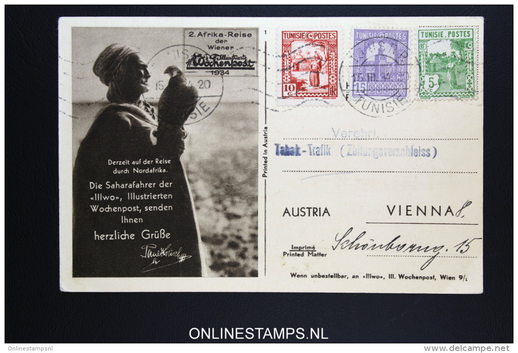 Tunisie: Picture Postcard 1934 Afrika Reise Wiener Wochenpost - Briefe U. Dokumente