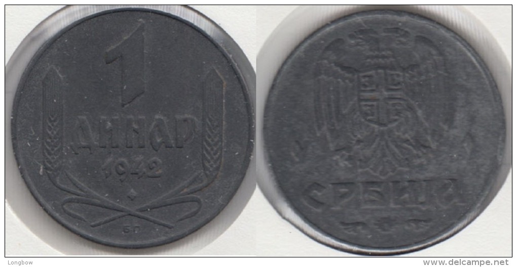 Serbia 1 Dinar 1942 Km#31  - Used - Serbia