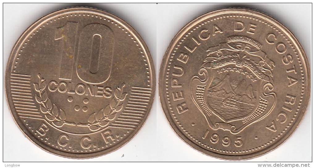 Costa Rica 10 Colones 1995 Km#228 - Used - Costa Rica