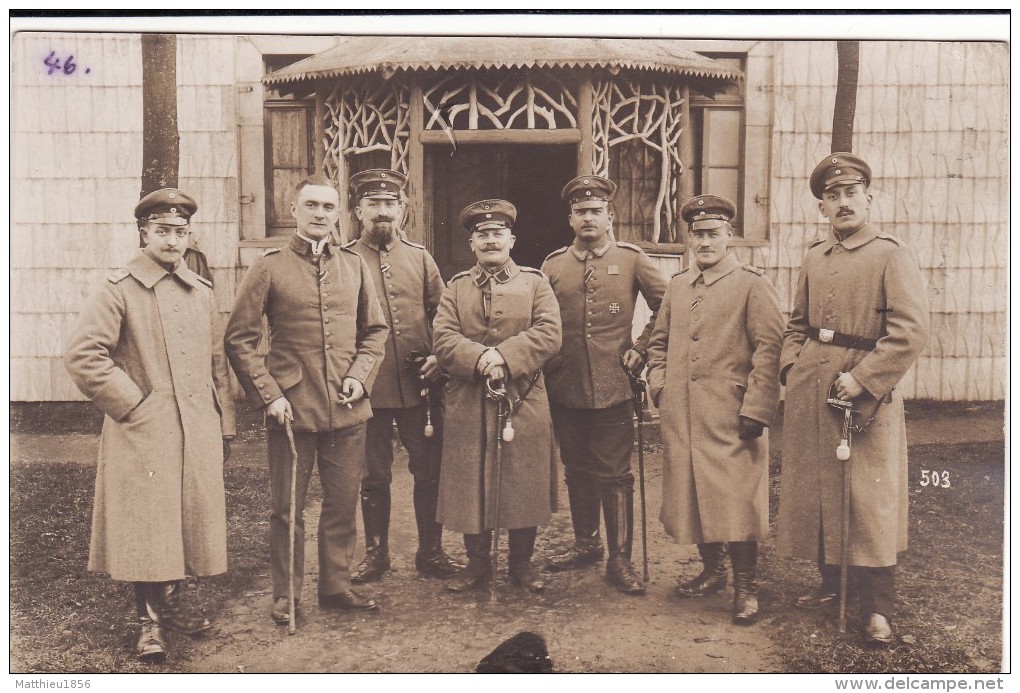 CP Photo Janvier 1916 ELSENBORN - Officiers Allemands Du IR 161, Sabre (A113, Ww1, Wk 1) - Elsenborn (Kamp)