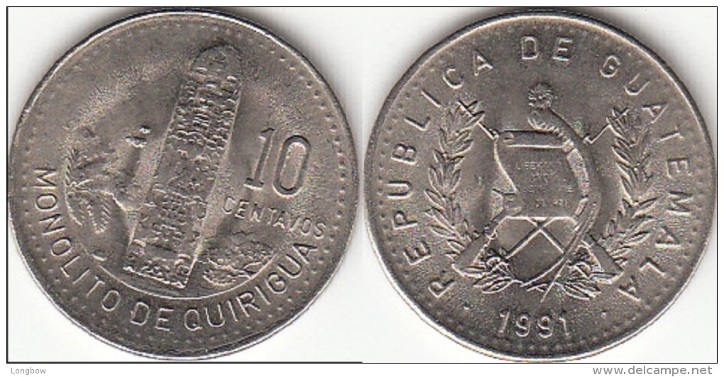 Guatemala 10 Centavos 1991 Km#277.5 - Used - Guatemala