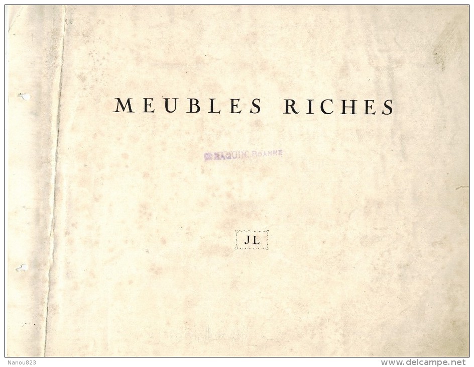 CATALOGUE ILLUSTRE FABRIQUE MEUBLES RICHES Illustré 22 Planches Chambre Armoire Panetière Chaise Table Buffet Roanne - Altri & Non Classificati