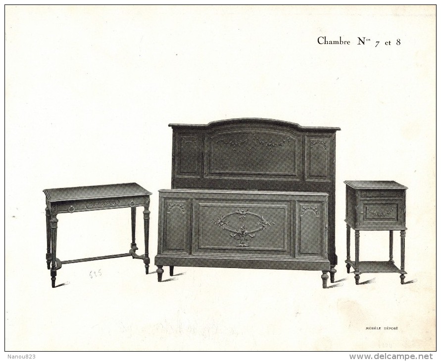 CATALOGUE ILLUSTRE FABRIQUE MEUBLES RICHES Illustré 22 Planches Chambre Armoire Panetière Chaise Table Buffet Roanne