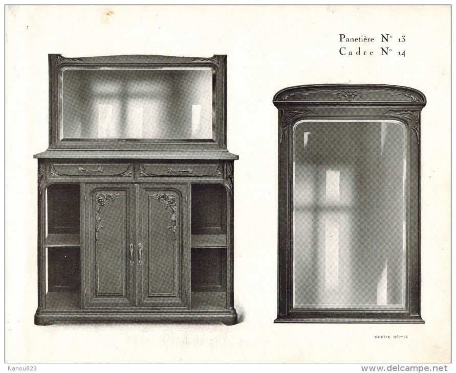 CATALOGUE ILLUSTRE FABRIQUE MEUBLES RICHES Illustré 22 Planches Chambre Armoire Panetière Chaise Table Buffet Roanne