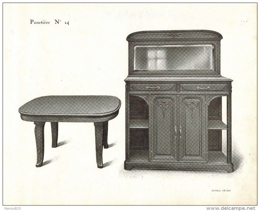 CATALOGUE ILLUSTRE FABRIQUE MEUBLES RICHES Illustré 22 Planches Chambre Armoire Panetière Chaise Table Buffet Roanne