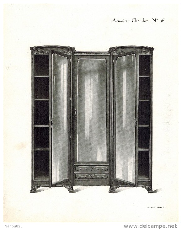 CATALOGUE ILLUSTRE FABRIQUE MEUBLES RICHES Illustré 22 Planches Chambre Armoire Panetière Chaise Table Buffet Roanne