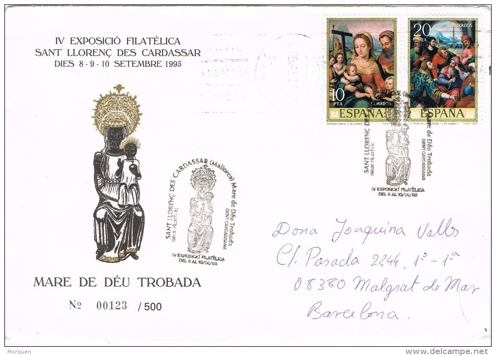 14004. Carta Exposicion SANT LLORENÇ Des CARDASSAR (Baleares) 1995. Mare De Deu Trobada - Cartas & Documentos