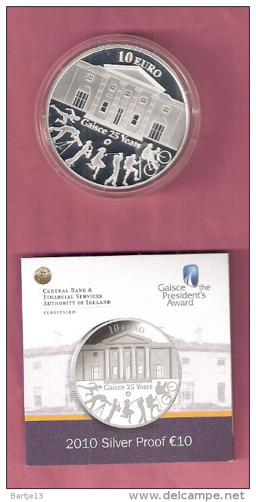 IERLAND 10 EURO 2010 SILVER PROOF PRESIDENTS AWARD - GAISCE WITH ORIGINAL BOX - Ierland