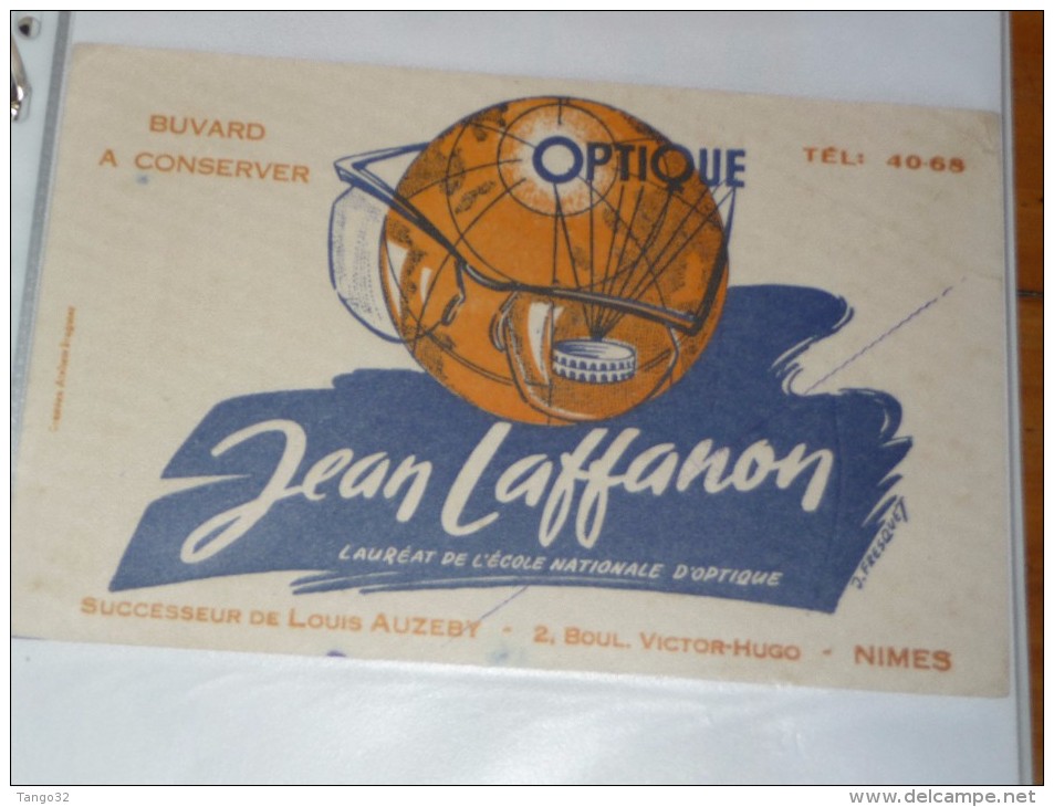 BUVARD Publicitaire  OPTIQUE Jeab Laffanon  Nimes - O