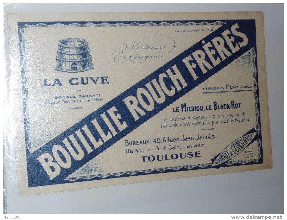 BUVARD Publicitaire  Bouillie ROUCH Freres  Toulouse Jean Jaures Port Saint Sauveur - Agricoltura