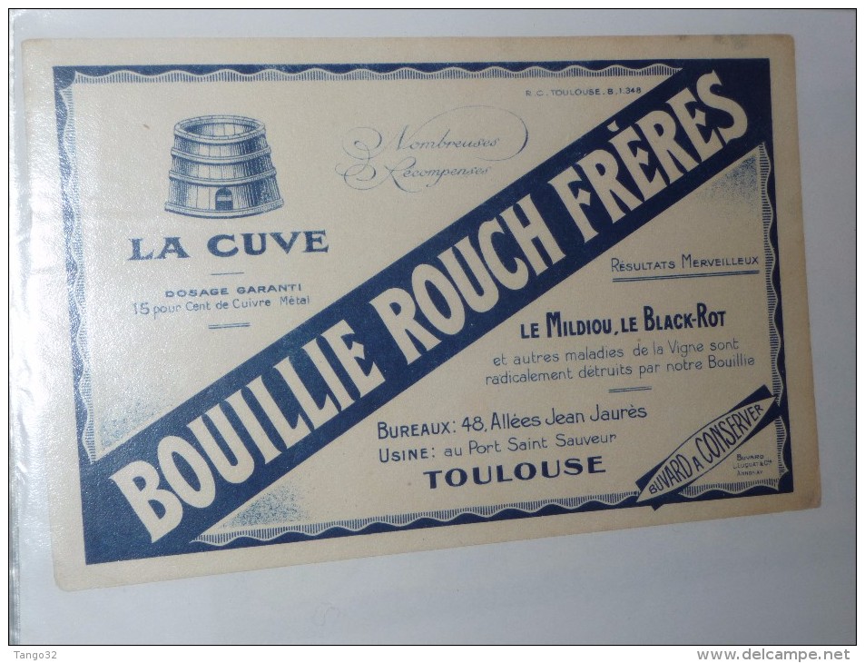 BUVARD Publicitaire  Bouillie ROUCH Freres  Toulouse Jean Jaures Port Saint Sauveur - Landwirtschaft