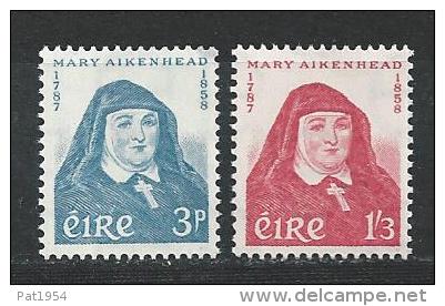 Irlande 1958 N°138/139 Neufs ** MNH Mère Mary Aikenhead - Nuovi