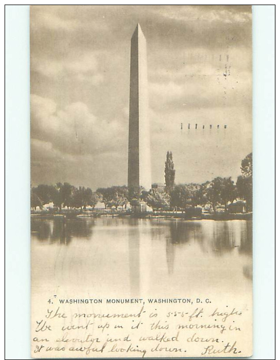 Pre-1907 Very Early View - WASHINGTON MONUMENT Washington DC N5737 - Washington DC