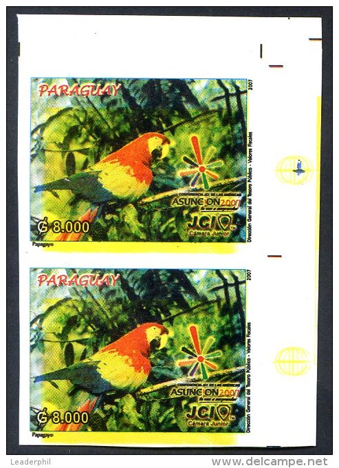 PARAGUAY - BIRDS Mi # 5011 Pair Imperforate Colour Proof VF - Paraguay