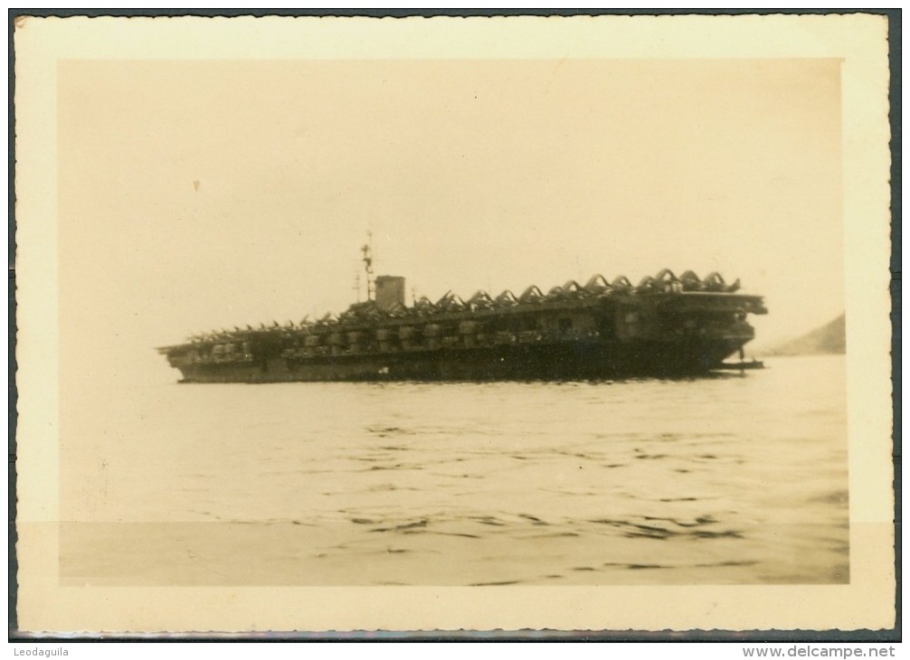 AIRCRAFT CARRIER FRANKLIN DELANO ROOSEVELT ANCHORED AT GUANABARA BAY   - REAL PICTURE  1946 - Guerre, Militaire