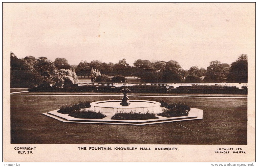 KNOWSLEY - THE FOUNTAIN, KNOWSLEY HALL - Non Circulé, Petit Format, 2 Scans - Autres & Non Classés