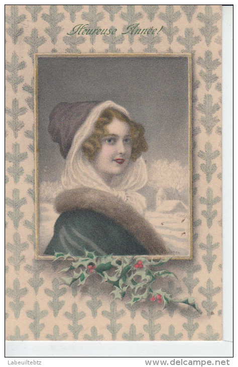Raimond Ritter WICHERA - Portrait De Femme Avec Bonnet Et Fourrure Heureuse Année ( M.M. Vienne )   PRIX FIXE - Wichera