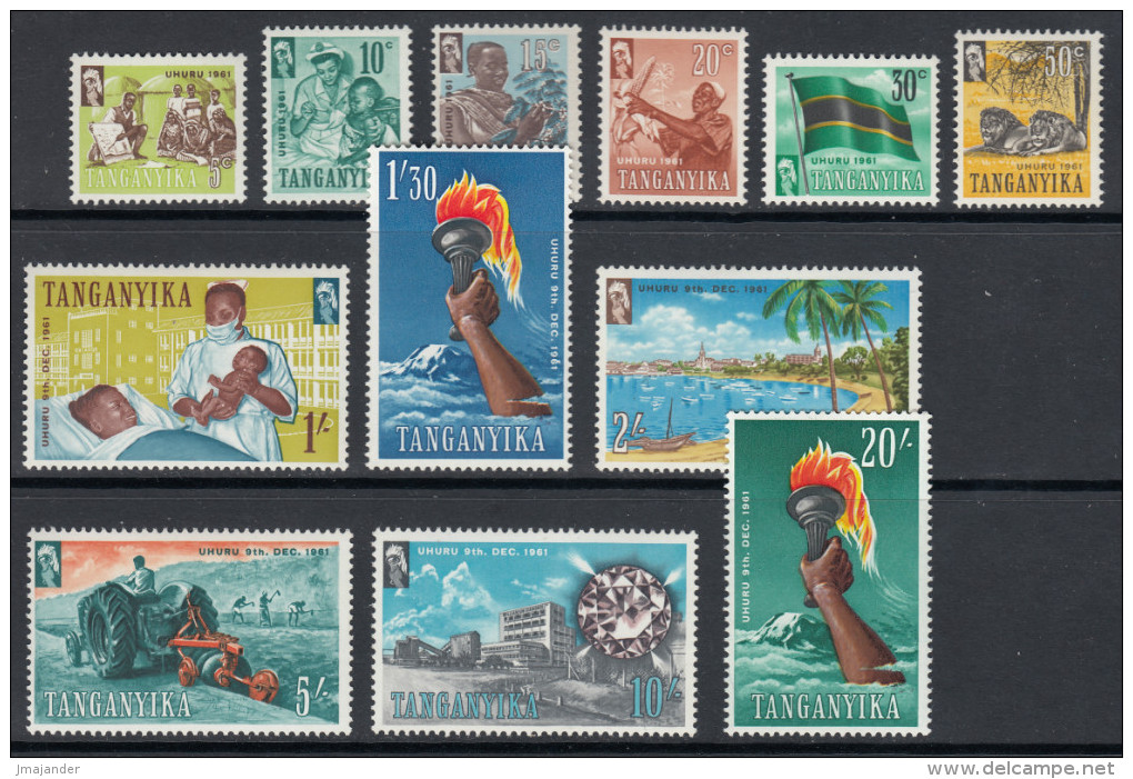 Tanganyika 1961 Definitives: Day Of The Independence. Mi 102-109 MVLH - Tanganyika (...-1932)