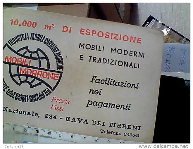 CAVA DE TIRRENI MOBILI MORRONE CARD PUBBLICITARIA NEGOZIO    N1975 EX2806 - Cava De' Tirreni