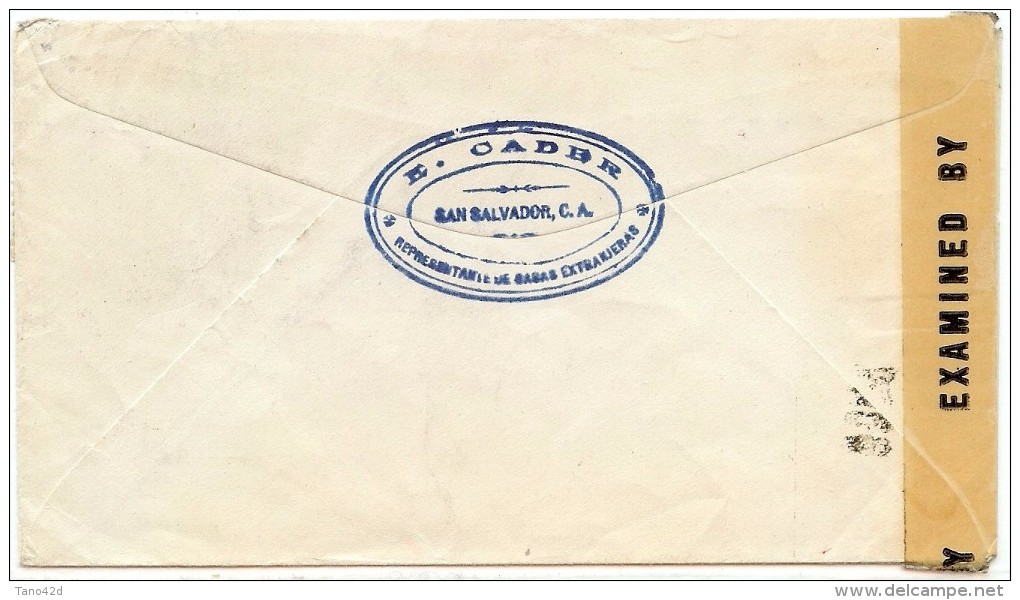 LBL33/B - SALVADOR LETTRE AVION SAN SALVADOR / LA CHAUX DE FONDS 11/10/1944 CENSURE - El Salvador