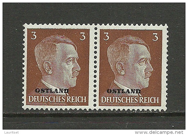 ESTLAND Estonia 1941 Ostland Michel 2 In Pair MNH - Occupation 1938-45