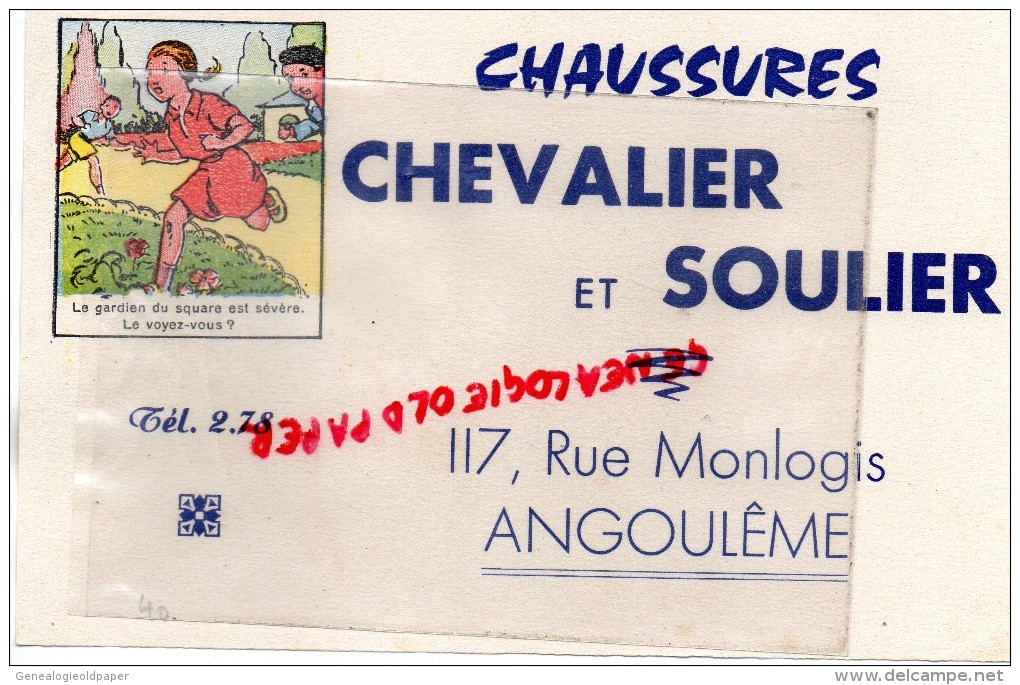 16 - ANGOULEME - CHAUSSURES - BUVARD CHAUSSURES CHEVALIER ET SOULIER - 117 RUE MONLOGIS - Schoenen