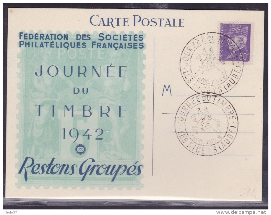 France Journée Du Timbre 1942 - Les Riceys - ....-1949