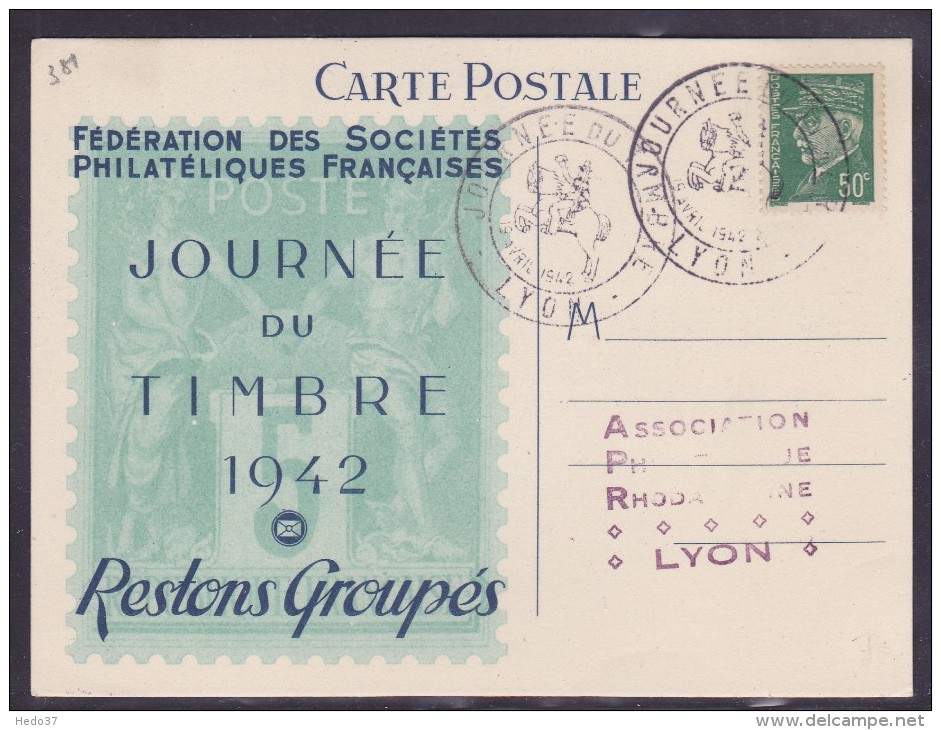 France Journée Du Timbre 1942 - Lyon - ....-1949